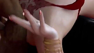 The Black Widow. Deep Throat Blowjob Ended with a Creampie.