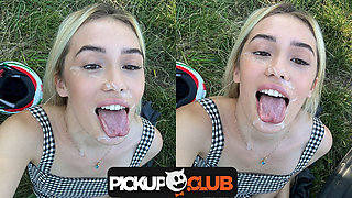 PICKUP CLUB - Blondie Rika Fane gets huge facial cumshot