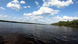 Big-Ass Blonde's Naked Walk on a Paddleboard