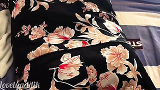 Desi Aunty No Panty on Bed with Beautiful Dress. Desi Village