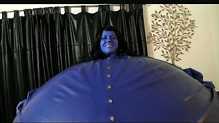 Latex slut solo anal masturbation
