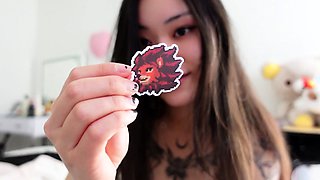 Busty piss fetish babe plays with toys on urine soaked table