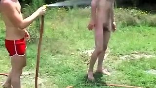 Twinks Wrestle and Suck Outdoors on Webcam