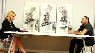 Older Boss Beauty Sara Jay Fucks Big Latino Worker's Cock!