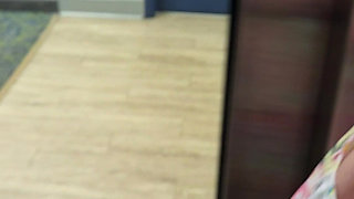 Naughty Elevator Ride Will She Get Caught?