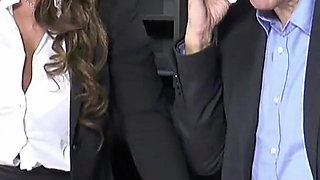 Bombshell secretary MILF enjoying in anal bang
