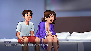 Stepson sniffs her Stepmom Panty while masturbating (Summertime Saga)