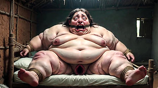 Desperate SSBBW in Rope Bondage - Dripping Fat Wide Pussy