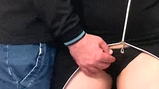 Strange Perv Fingering MILF Pussy in Public