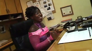 Lucky white stud gets BJ from trio of ebony skanks