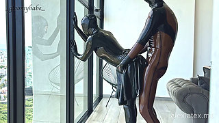 Horny in Latex Enjoying the View T2, Fucking by the Window - Alex Latex