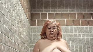 Big Beauty Nurse Vicki Dances and Strips in the Bathroom!