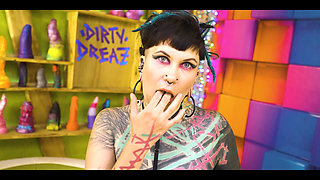 Goth Queen Teases Tiny Tits & Nipples Then Takes Rough Doggy, Dripping Facial Cumshot