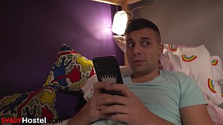 Flexible hostel slut fucked by big dick in wet pussy hole