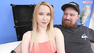 White skin and a huge gigantic cock in her cunt