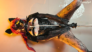 Makima Cosplay: Submissive BDSM Girl Creampied by a Fuck Machine 4K