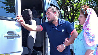 Chubby Mature Gets Ass Destroyed in My Driving Bus