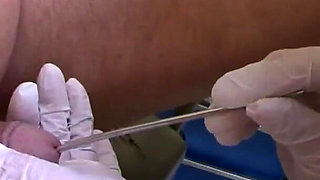 Doctors taking care of his small penis