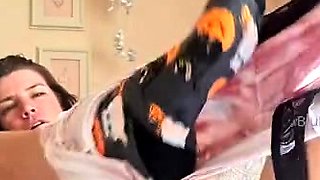 Busty brunette solo masturbation