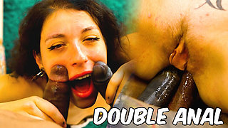 Interracial Threesome Double Anal with BBC - Hardcore ATM & Facial Cumshot