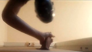 High-Heeled Milf Sucks and Fucks in a Catsuit at a Gloryhole