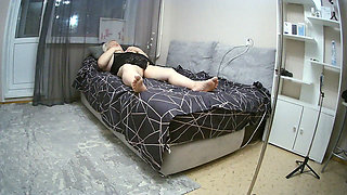 Mother-in-law Strokes Her Tits and Masturbates Her Big Pussy with Toys