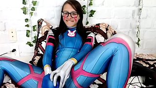 Blonde tight pussy babe solo toy fun in glamour masturbation