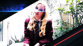 British college girls in glasses devour each other in a first-time pussy session