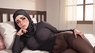 Arab Teenage School Woman Finger-tickling Her Cock-squeezing Puss – Hefty Booty & Hijabi Bod Uncovered
