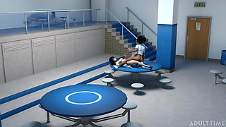 Hentai Sex College Episode 8 - Big Titty Bffs Practice Scissoring Together at Hentai Sex University