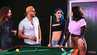 Twistys - Alt Pool Sharks Jewelz Blu and Aubree Valentine Cum on the Felt