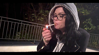 Smoking at Cold Night After Shooting