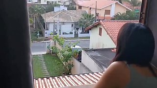 Hotwife Sucks Husband's Friend While He Cuts Grass