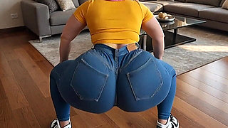Woman with Huge Ass Wearing Jeans