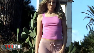 Hot Cute Spanish Girl Nude in Old Swiming Pool