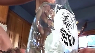 Mature MILF Stretched Wide by Massive Bottle Insertion