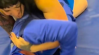 Cocky Guy Gets Wrestled and Carried by Hot Muscle Babe