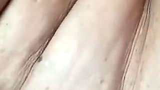 Stepaunt Ann Plays with Her Tits While Giving a Great Footjob Part 2