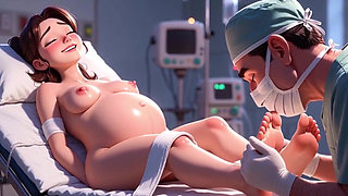 Naughty Doctor Sucking Pregnant Patient Toes in Surgery