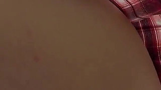 Thong Panties Wedgie Pussy Room Cleaning, Nice Body Girl Wearing No Bra Mini Skirt Student Uniform in Apartment in Japan