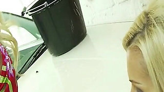 Washing Kittens Scene 3 Hot Blonde Lesbians Fuck After Cleaning the Car