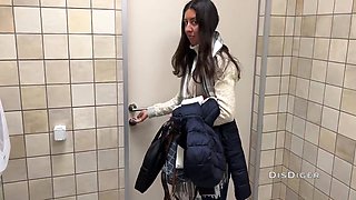 Casting In A Public Toilet Of Shopping Mall