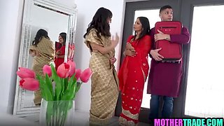 Indian stepmom foursome with stepsons - Sasha Pearl & Brandy Salazar fuck family