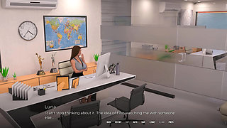 In Security: Silly Girl with Big Tits and Ass Is Sucking off Mr. Big Dick Boss Man in His Office - Episode 7