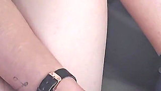 Cute Blonde Dildo Fucks Her Pussy While Her Uber Driver Has to Watch