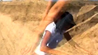 Teen Ryan Keely Flashing and Fucking Herself in the Dessert