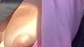 Artemisia Love Flashing Her Juicy Big Tits for You in the Car