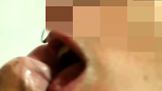 Sexy Doctor Blowjobs Patient's Cock with Latex Gloves -