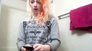Skinny small titted blonde in shower