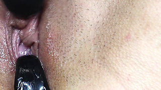 Anal Stretching with Butt Plugs in Glitter Fishnet Tights Close-up!